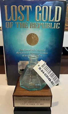 S.s. Republic Shipwreck Umbrella Ink Bottle  Artifact W/ Wood Base Coa Books • $475.75