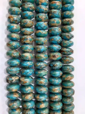 Iolite Turquoise 10X6MM Plain RONDELLE APPR.68 Beads 1STRAND 2 Strands 1 LOT  • £13.90