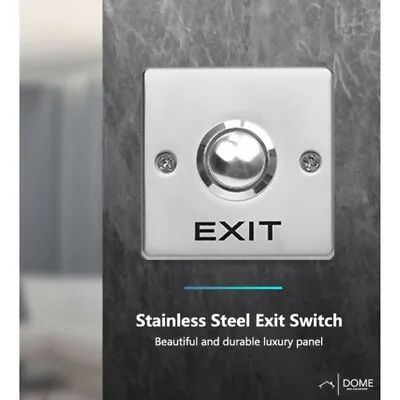 IDOME Access Control Door Switch Exit Push Release Buttonn Stainless Steel UK • £11.45