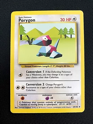 Porygon 39/102 Base Set - Uncommon - Pokemon Card TCG - WOTC Near Mint • $7.95