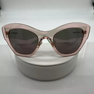 Miu Miu SMU11P Pink Square Cat Eyes Sunglasses 52/22 145 Italy • $44.99