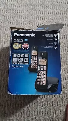 Panasonic KX-TGE112EB Digital Cordless Telephone With Nuisance Call Blocker Twin • £40