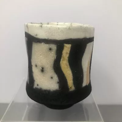 Elizabeth Raeburn Studio Footed Cup Raku Pottery #1328 • £65