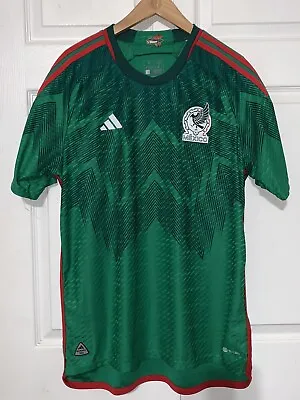 Adidas Mexico Home Authentic Slim Fit Green Soccer Jersey Size Men's XL HD6898 • $70