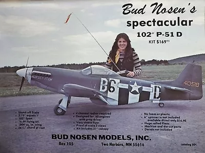 Bud Nosen P-51D RC Airplane Kit Vintage Print Ad 102  Horse's Itch • $17.99