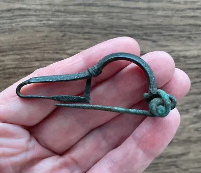 £75 • Buy Roman. Large Bronze Bow Brooch Complete With Sprung Pin, 1st Century A.d.