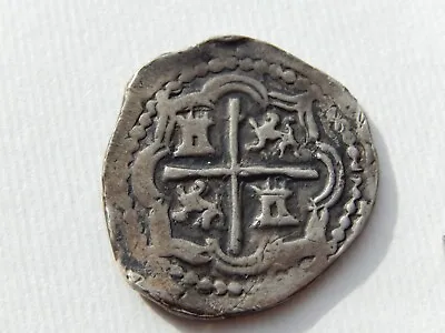 D135 - Spain Atocha? Silver Hammered 2 Reales Cob. Early 17th Century. • $310.84