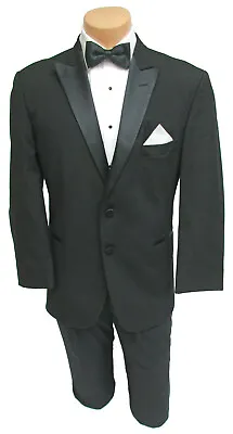 Men's Black Tuxedo Jacket With Satin Peak Lapels & Optional Pants Wedding Prom • $79.99