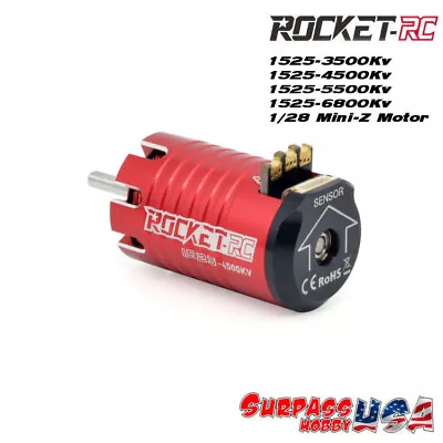 Surpass Hobby Rocket-RC 1/28 Mini-Z Sensored Brushless Motors 1525 Series (Red) • $38.99