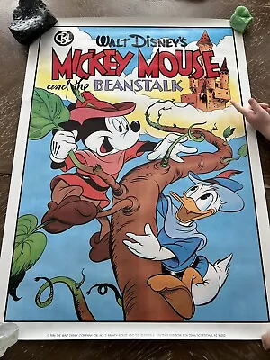 1986 Mickey Mouse And The Beanstalk Vintage Walt Disney Poster Carl Barks NOS • $28