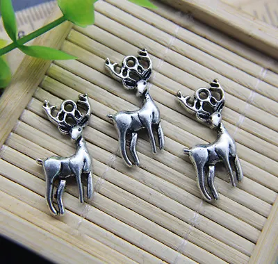 Lot 8/20X Retro Deer Elk Alloy Charms Pendant Jewelry Making DIY 26*11mm • $2.76