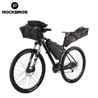 RockBros Bicycle Cycling Waterproof Handlebar Frame Saddle Bag Bike Combined Bag • £10.99