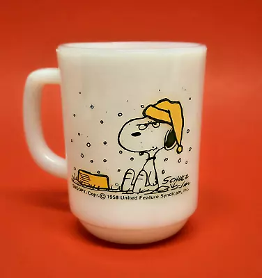 Peanuts Snoopy Fire King Coffee Mug I Hate It When Snows On My French Toast 1958 • $24.95