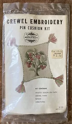 Vintage Elsa Williams Crewel Embroidery Pin Cushion Kit #232 Cherry Tree • $25