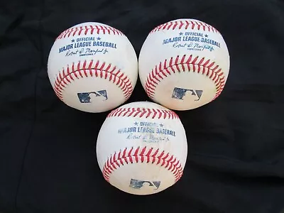 Lot 3 Rawlings Official Major League Baseballs Manfred Jr 1/4 Dozen B • $40