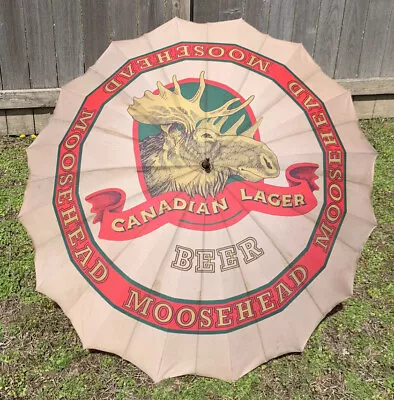 Vintage 80's Large 45  Advertisement Moosehead Canadian Lager Beer Umbrella 000 • $49.99