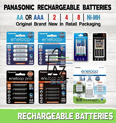 Panasonic Eneloop Rechargeable Batteries AA Or AAA With Or W/o Charger Pro NiMH • $4.95