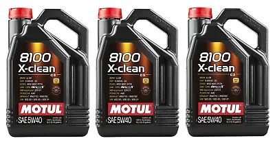 Motul 8100 X-CLEAN 5W40 - 15 Liters - Fully Synthetic Engine Motor Oil (3 X 5L) • $116.95