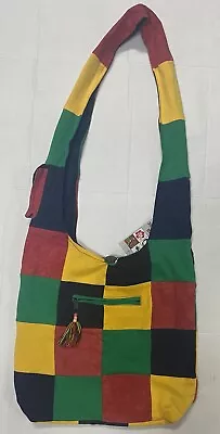 Boho Hippie Crossbody Hobo Shoulder Bag Purse Rasta Patchwork Made In Nepal • $16.19