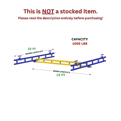 Gorbel Ceiling Mounted Bridge Crane (al) - 1/2 Ton Capacity Glcs-1000-15al-23 • $7225