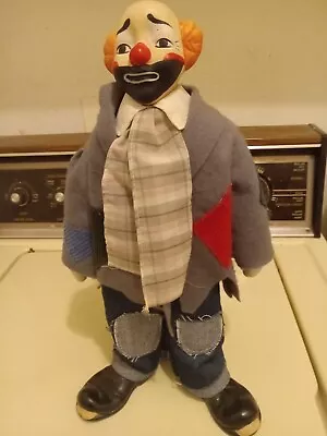 LG Vintage Emmett Kelly Jr Hobo Clown Collector's Doll • $21.99