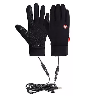 Heated Ski Gloves 1 Pair Rechargeable Fleece Thermal Gloves Cycling Accessories • $12.69