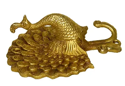 Antique Style Brass Peacock-Shaped Wall Hanger Hook Towel Key Cloth Wall Decor • $41.41