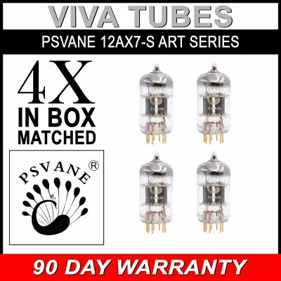 $258.65 • Buy Gain Matched Quad (4) Psvane 12AX7-S ECC83 Gold Pins Art Series Vacuum Tubes