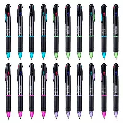20 Pack 0.7mm 4-in-1 Multicolor Ballpoint Pen，4-Color Retractable Ballpoint P... • $24.23