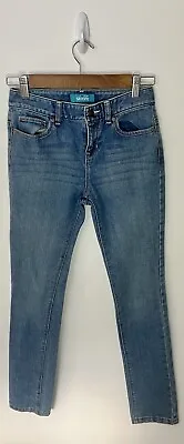 Old Navy Girls Skinny Jeans Light Wash Size 14 Adjustable Waist Straight Leg. • $8