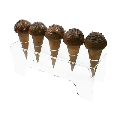 Ice Cream Cone Holder Cafe Shop Kiosk Home Restaurant Acrylic Display (DS64) • £13.60