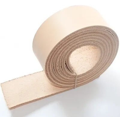 3.5mm Thick Natural Veg Tan Full Grain Leather Belt Straps 150cm - 60  Inch Long • £7.50