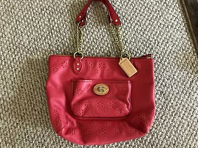 Coach Hot Pink RARE Leather Bag • $100