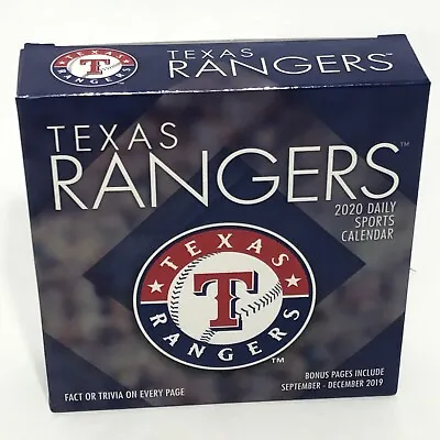  2020 Texas Rangers Daily Desk Calendar Sport Trivia Bonus Septem December 2019 • $15.99