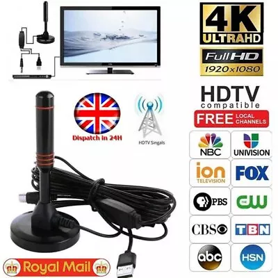 £16.99 • Buy 4K HD Digital Freeview Antenna Truck Boat Campervan Gain 22dBi DVB-T TV Aerial