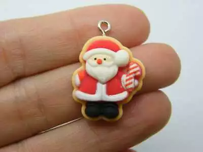 4 Father Christmas Santa Charms Red White Resin CT98 • £2.30