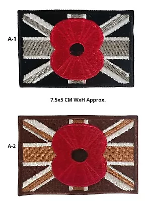 £2.09 • Buy Union Jack British Poppy Embroidered Iron On /Sew On Patch Badge Jeans N-365