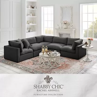 Linen Sofa Modular L-Sectional Chaise Or Swivel Chair Fabric Set Livingroom Mode • $3299