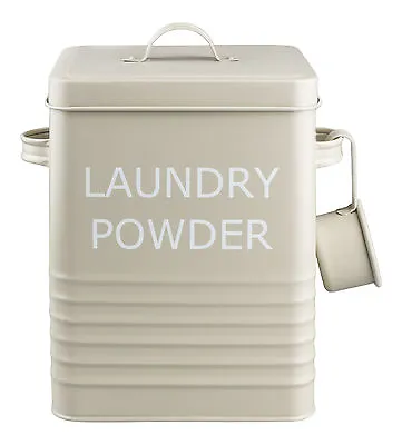 Olive Laundry Powder Storage Box Tablet Washing Tin Utility Container Vintage  • £18.49