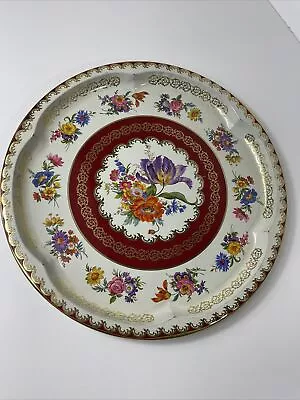Vintage Daher Decorated Ware Round Metal Tin Serving Tray - Made In England B54 • $11.90