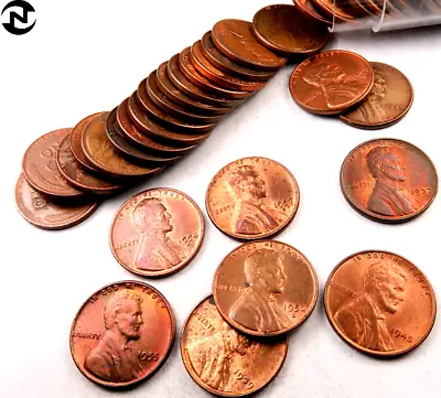 AU-BU Lincoln Wheat Penny Cent Roll ~ Mixed 1930's-1950's ~ 50 Coins + BONUS • $16.72