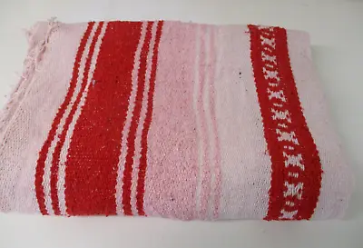 £20 • Buy Mexican Blanket, Throw, Rug, Red, Pink, Woven Stripes, Picnic, Festival