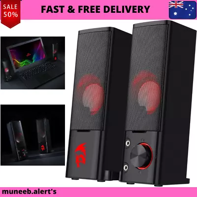 Redragon GS550 PC Gaming Speakers 2.0 Channel Desktop Computer Sound Bar With C • $61.80