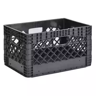 New Juggernaut Storage 24QT Plastic Heavy-Duty Milk Crate Black • $17.65