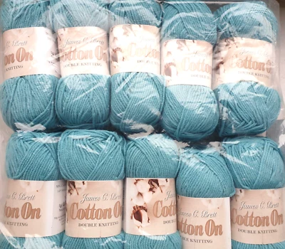 £12.99 • Buy CLEARANCE 500g James C Brett 50/50 Cotton On Double Knitting Yarn Turquoise CO28
