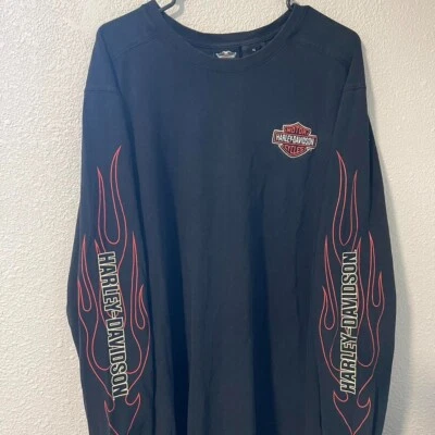 $25 • Buy Harley Davidson Motorcycles Long Sleeve Flames Shirt Size XL.