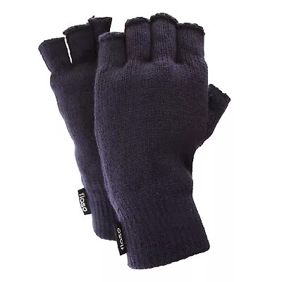 FLOSO Mens Thinsulate Thermal Winter Warm Casual Fingerless Gloves (3M (GL355) • $9.45