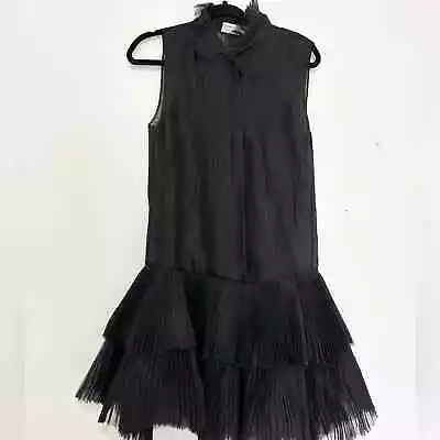 Charles Nolan New York 100% Silk Black Dress Balletcore Quiet Luxury Elegant 2 • $150