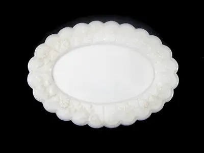 Gemco Westinghouse? Small White Milk Glass Oval Platter With Grapes And Leaves • $21.72