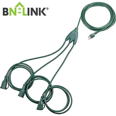 BN-LINK Outdoor Extension Cord 1 To 3 Splitter 25 / 32 Ft Power Cord 16/3 SJTW • $27.59